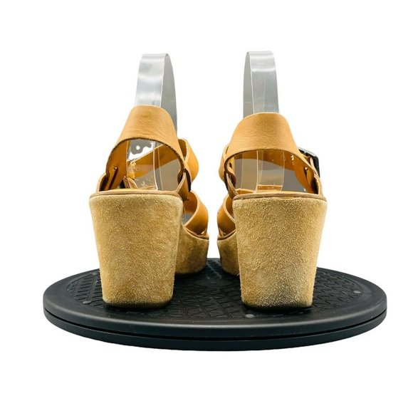 Kork Ease Ava Leather Platform Ankle Strap Sandal Brown Women 9 Strappy Wedges - Picture 5 of 9